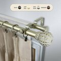 Kd Encimera 1 in. Velia Double Curtain Rod with 66 to 120 in. Extension, Gold KD3719152